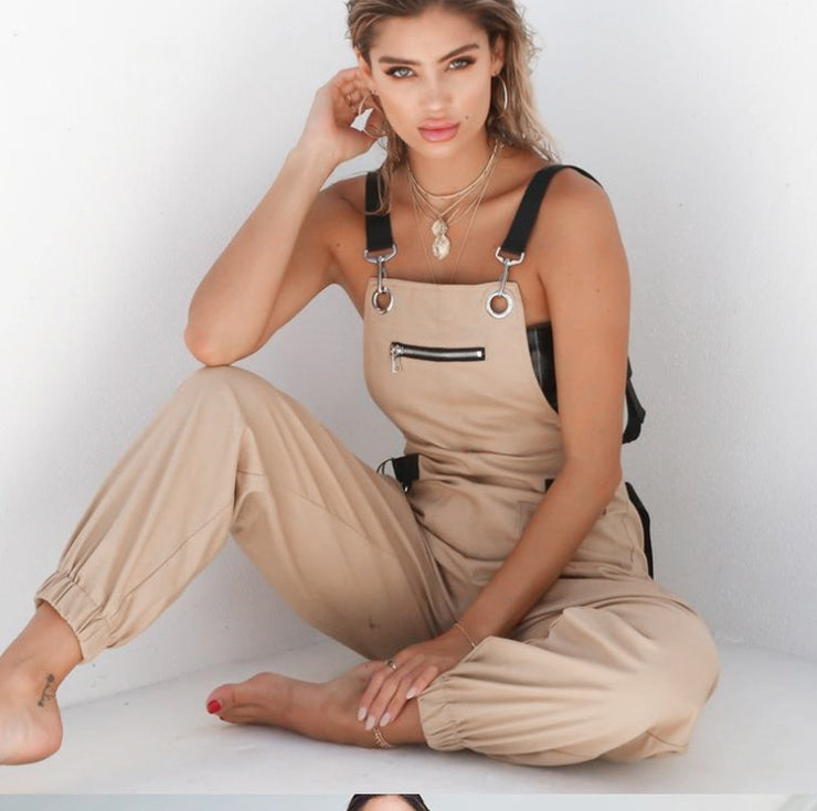 long pants camel overall jogger