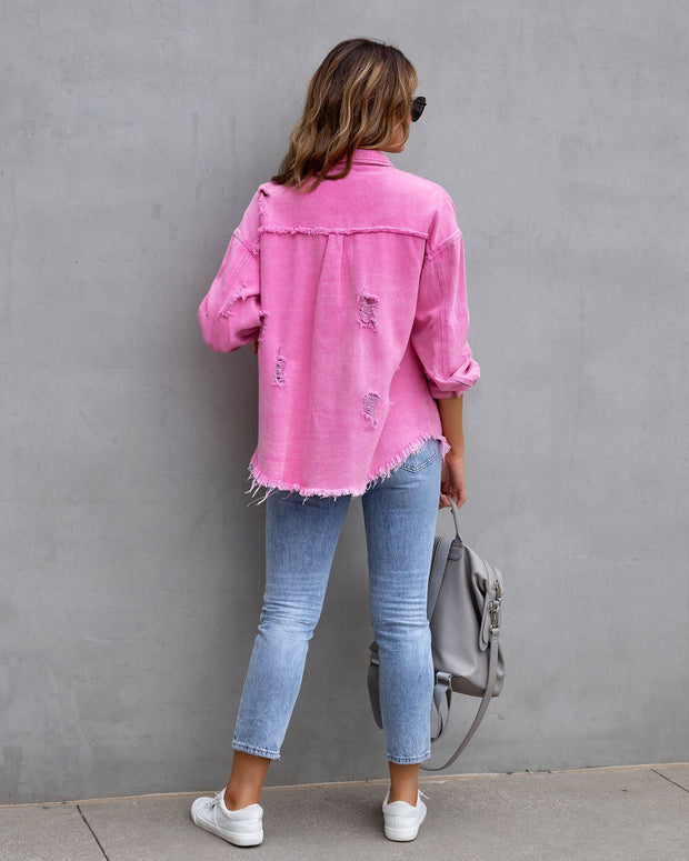 View details for Fashion Ripped Shirt Jacket Female Autumn And Spring Casual Tops Womens Clothing
